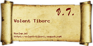 Volent Tiborc névjegykártya